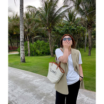 Spring level single product Muzi ideal spring new large size horse clip womens medium-long suit version vest 200 pounds