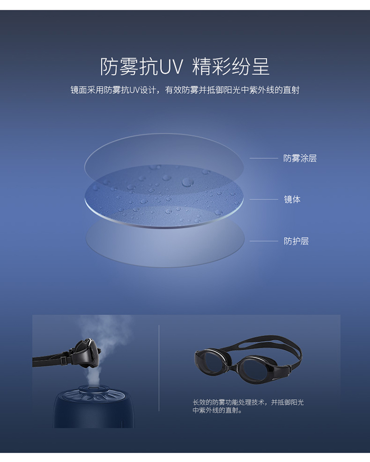 Van der der kính chống nước và chống sương mù HD lĩnh vực lớn của kính bơi kính bơi chuyên nghiệp thiết bị kính bơi unisex - Goggles kính bơi tráng gương