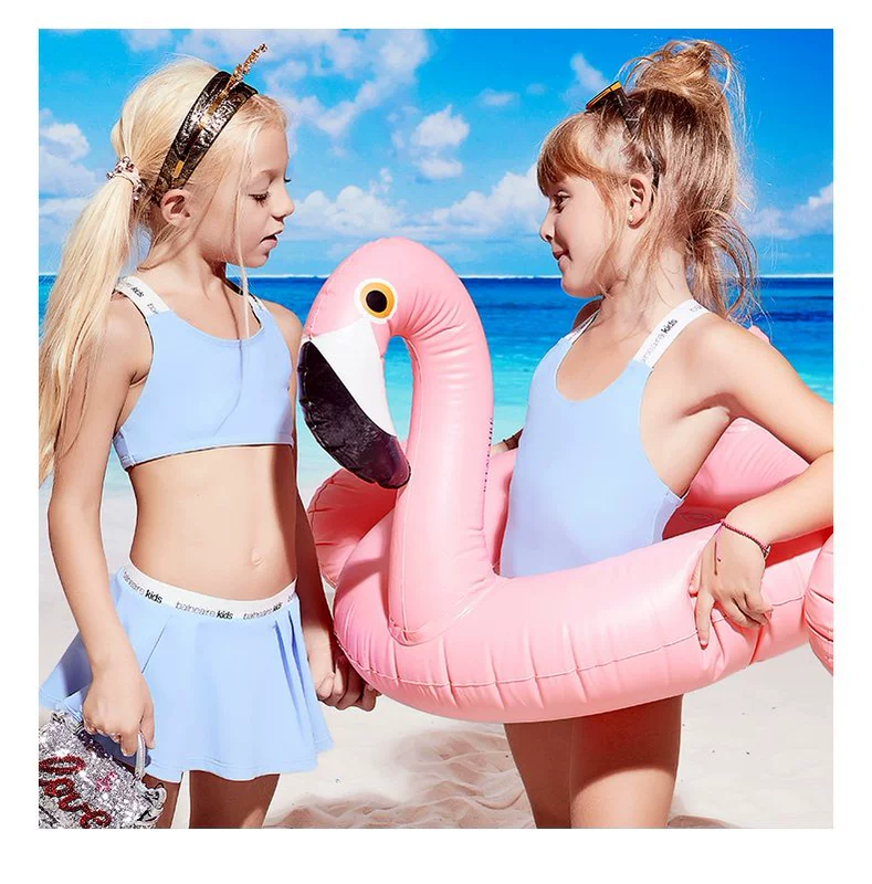 Van Dean Girls One Piece Swimsuit Big Kids 2020 New Cross Strap Sports Áo tắm tam giác màu tinh khiết - Bộ đồ bơi của Kid