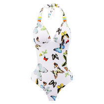 BE Fan Dean Resort Series One-piece Swimsuit Womens Sexy Triangle Big Breast Gathered Belly Cover Slim Conservative Swimming