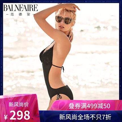 范德安性感钩花连体泳衣 小胸聚拢遮肚泳装 显瘦泡温泉游泳衣女-tmall.com天猫