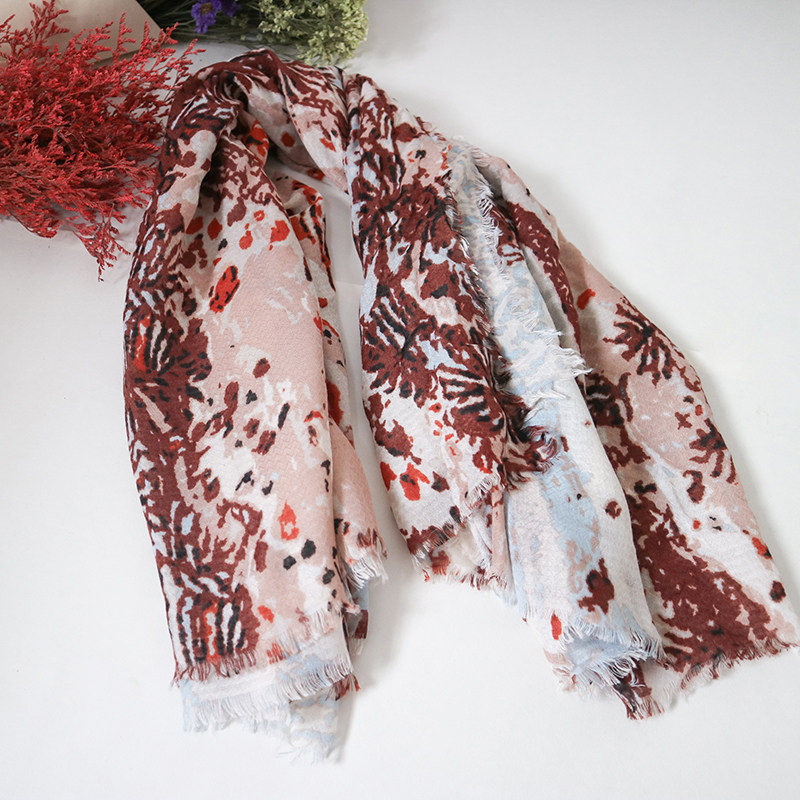 Korean Version Tree Dandelion Curry Matching Light Blue Collared Recessed Styled Scarf Woman Shawl Air-conditioned Room Warm neck