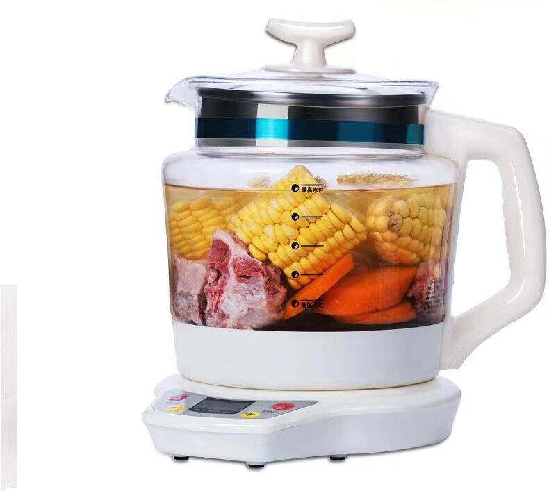 Daquan Multifunction Glass Health Preserving Pot 2L Large Capacity Full Automatic Saucepan of Boiling Porridge Frying and Boiling Water Black Tea Home