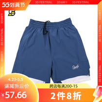 SLAMBLE Summer New American Fake Two Basketball Shorts Men Training Fitness Sports Running Pants Half Pants