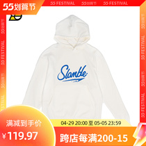 SLAMBLE autumn winter new stereo sparkling LOGO Lianhood male and female lovers casual and velvety hooded sweatshirt loose