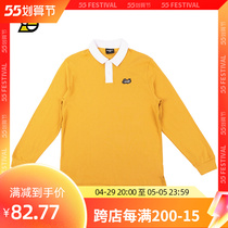 SLAMBLE autumn new long sleeves T-shirt male casual sports POLO shirt pure cotton parquet color retro collar blouses
