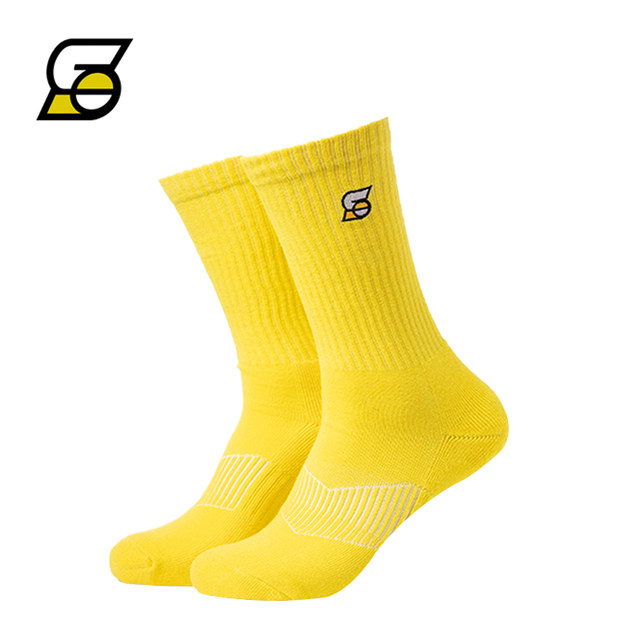 ຖົງຕີນຜູ້ຊາຍ SLAMBLE trendy stockings thickened towel bottom sports mid-high candy color solid socks large sizes