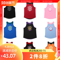 SLAMBLE Summer Sports Basketball Collage Vest Men and women Summer American Fitness Kan Shoulder Sleeveless Sweat Speed Dry