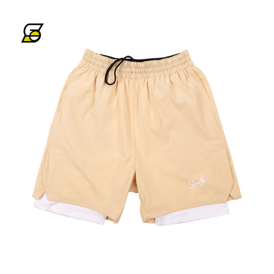 SLAMBLE summer new American fake two-piece basketball shorts men's training fitness sports running pants and half pants