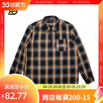 SLAMBLE autumn new long sleeves half zipped plaid shirt base 100 hitch street men and women top coats
