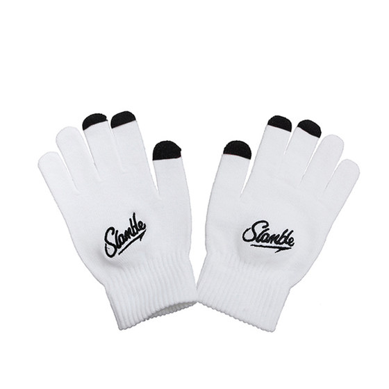 SLAMBLE touch screen gloves winter basketball cold-proof and warm silicone wear-resistant anti-slip knitted wool gloves