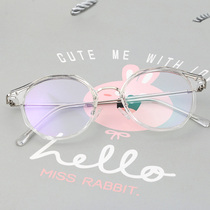 ins transparent glasses frame womens net red Korean version of tide retro round face myopia computer anti-blue radiation glasses female