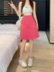 A-line hip-covering mid skirt covering hips student denim skirt