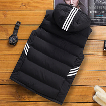 Down cotton vest men autumn and winter ins Korean version of the trend of sports and leisure warm vest sleeveless jacket horse clip men
