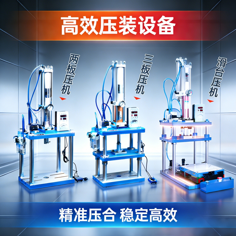 Three-Board Four-Column Pneumatic Punch Press, Pneumatic Press, Pneumatic Liquid Booster, Heatable Desktop Pneumatic Press