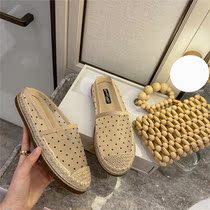 Baotou slippers female outside wearing 2020 new Summer 100 Lap Sweet Beauty Polo Dot Netting breathable Comfort Soft Bottom Fisherman Shoes