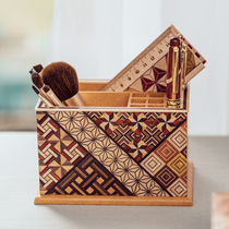 Japan Import Boxes Root Consignment Wood Fine Work Storage Racks Items Case Letter Shelf Day Style Stationery Pen Holder Tabletop Pendulum