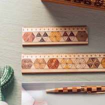Japan Box Root Consignment Wood Fine Work Ruler Stationery Student Supplies Wood Parquet Hand Ledger 15CM30CM Handmade Ruler