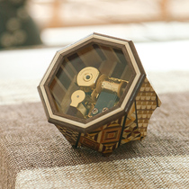 Japan Import Consignment Wood Fine Work Eight-tone Box Clockwork Music Box Swing Piece Graduation Sending Classmates Birthday Gifts To Girls
