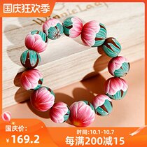 Pure hand-made soft pottery bracelet-water Lotus White Valentines Day gift to girlfriend to send wife