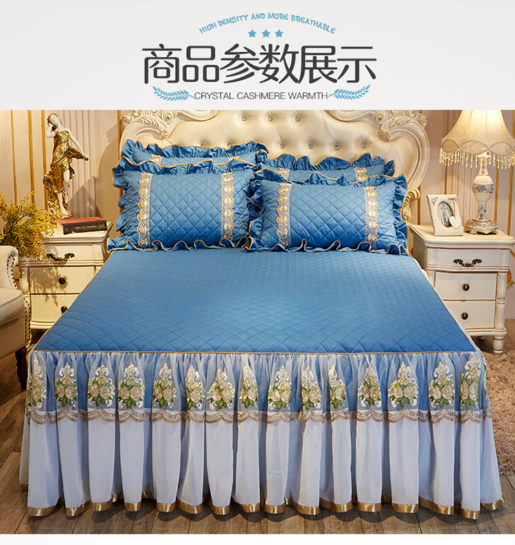 Phiên bản tiếng Hàn của chất liệu cotton màu ren dày, trải giường bằng vải bông, ga trải giường đơn mảnh trải giường 1,5m / 1,8 m - Váy Petti giường váy