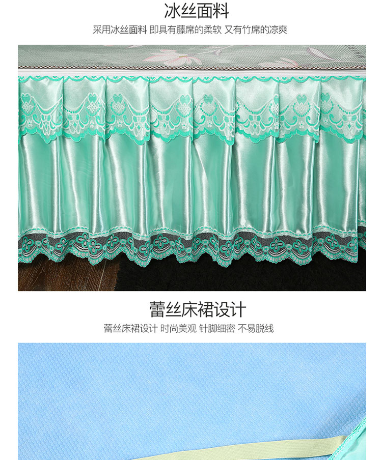 Ice lụa mat mat ba mảnh giường có thể gập lại 1.8m 1,5 Michaela giường ngày mô hình váy mùa hè máy lạnh mat đôi - Thảm mùa hè giá nệm nước