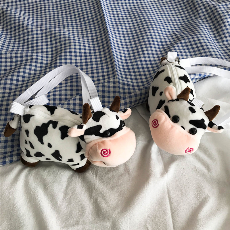 Cute Plush Bag 2026 New Style Cow Doll Cartoon Crossbody Bag Japanese Style Doll Girl Student Shoulder Bag