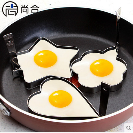 Creative Kitchen Small Pieces God Instrumental Small Supplies Practical Loving Shaped Stainless Steel Frying Egg Circle Omelet molds Vertical