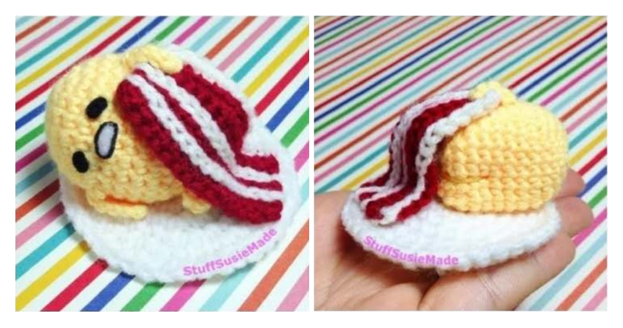 (431) Egg Yolk Lord Lazy Egg Lord Brooch Illustration Handmade Yarn Tutorial Puppet Doll Crochet Illustration