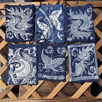 Small shoulder bag power bank bag ethnic style hand-woven fabric hand-embroidered batik multi-pattern texture