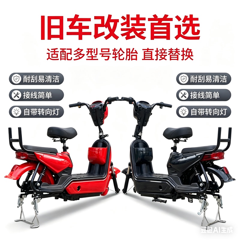 Universal Electric Vehicle Frame Semi-Finished Product 48-Volt Electric Vehicle Semi-Finished Frame Digital Instrument Left and Right Turn Signals