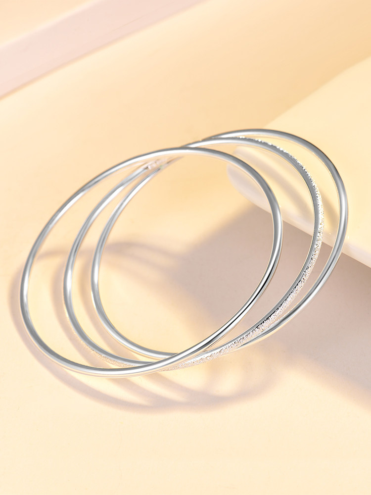 Jiangnan Yinjia Sansheng Sanshi silver bracelet female sterling silver young multi-ring fashion silver bracelet Valentine's Day gift