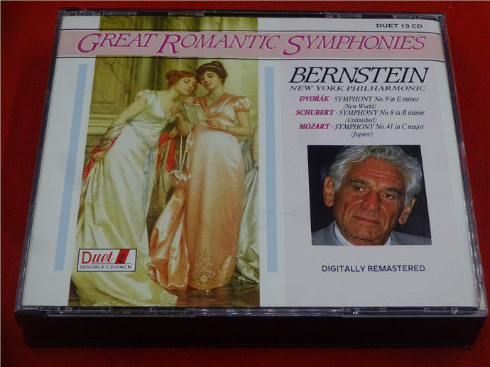 Great Romantic Symphonies Bernstein 2CD beauty * with no code opening #9116