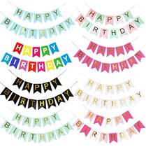 Childrens birthday party decoration swallowtail birthday pull flag happy birthday letter banner fishtail hanging flag