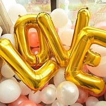 32 inch large English letter 18 inch LOVE gold silver LOVE aluminum foil balloon Valentines Day wedding decoration