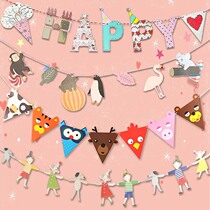 Photo props childrens birthday party decoration candy house pull flag layout childrens room school classroom corridor