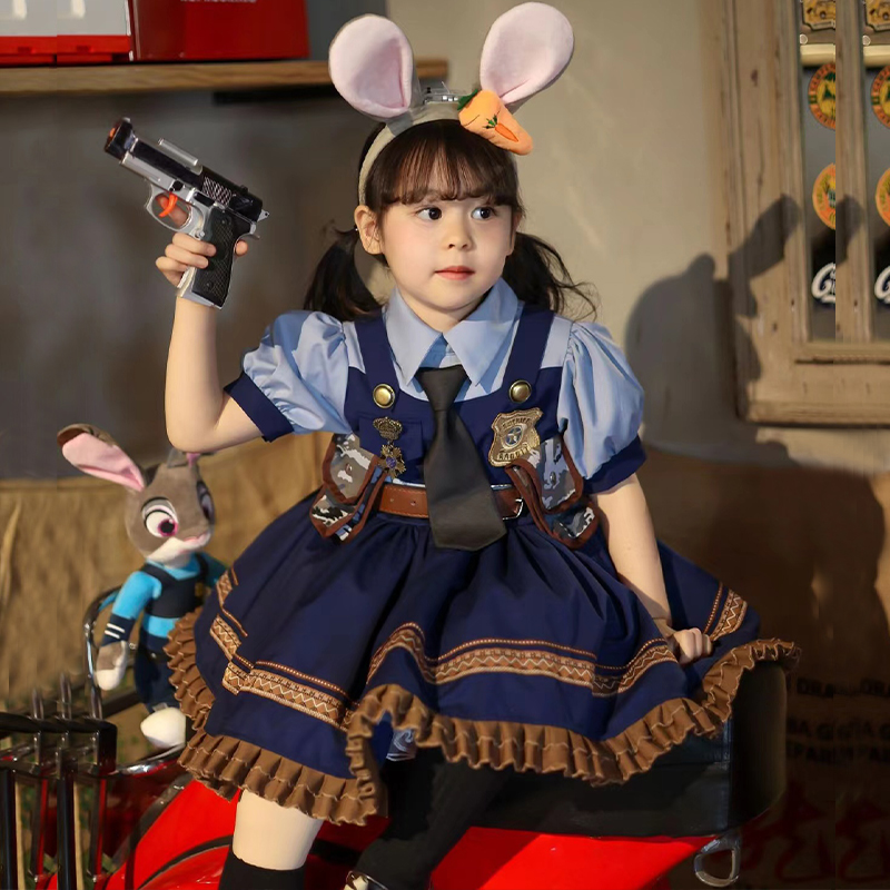 女の子 ウサギ ジュディ 警察官 子供服 子供服 ロリータ プリンセス ドレス 春 ドレス 女の子 ベビー スカート