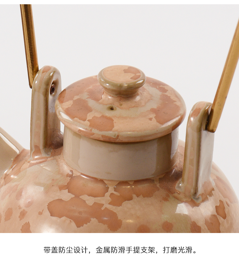 Zen tea room art BeiZi new Chinese style ceramic teapot decorations soft outfit sample room metal art furnishing articles