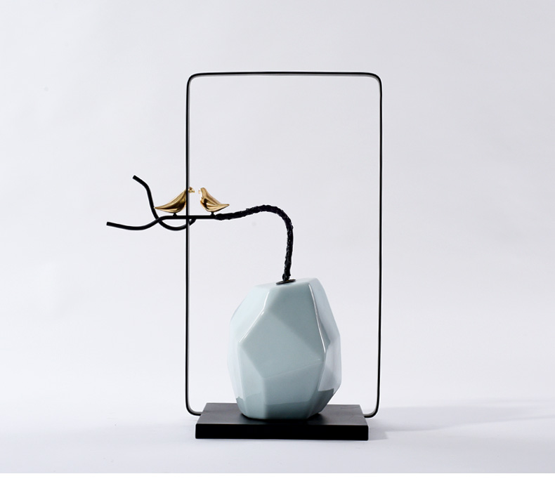 New Chinese style example room porch place hotel club creative partition soft outfit ceramic rockery zen sitting room decoration