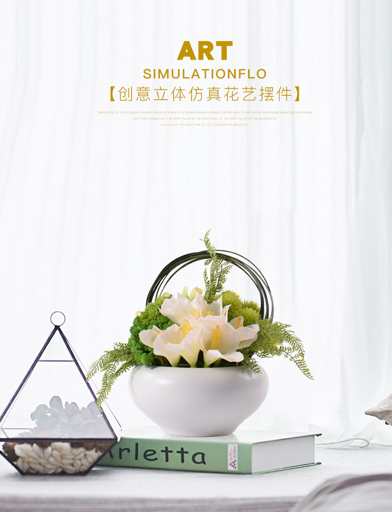 I and contracted callas dried flower simulation flowers, ceramic vases, flower hotel mock up room sitting room false furnishing articles