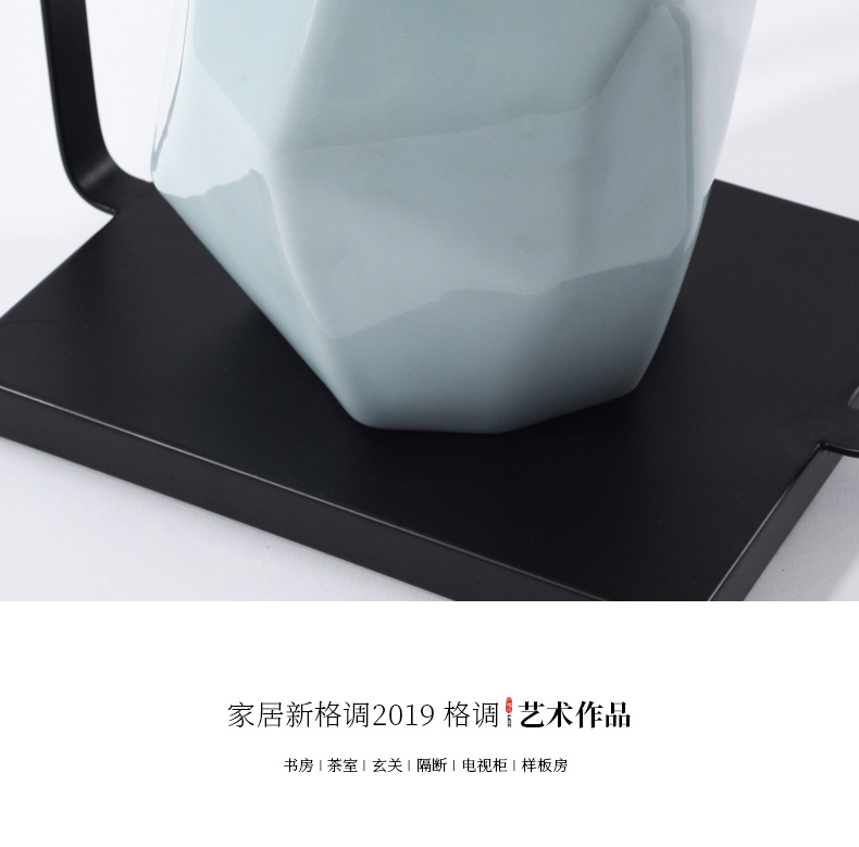 New Chinese style example room porch place hotel club creative partition soft outfit ceramic rockery zen sitting room decoration