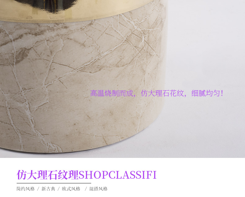 Jane beautiful marble ceramic vase color plating metal household soft outfit furnishing articles between example interior decoration flower