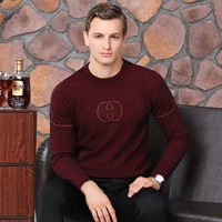 Mùa đông 2018 mới Ordos city sản xuất 100% áo len cashmere nam nguyên chất làm dày áo len dệt kim cashmere áo khoác da lộn nam