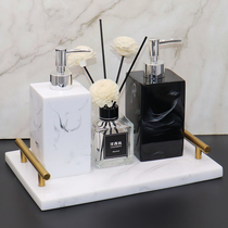 Resin American Nordic simple light luxury Marble pattern tray Cosmetics jewelry Bathroom storage plate Bathroom ornaments