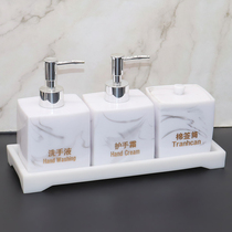 European model room Bathroom decoration Bathroom tray Hand sanitizer bottle Hand cream bottle Cotton swab box set Soft decoration