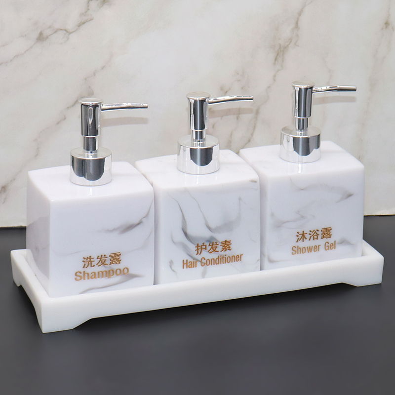 European-style model room bathroom ornaments bathroom tray hand sanitizer bottle hand cream bottle cotton swab box set soft decoration