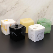 European light luxury cotton swab tube Toothpick tube Bath salt tank ins Resin toothpick box Jewelry storage box with cover Cotton pad