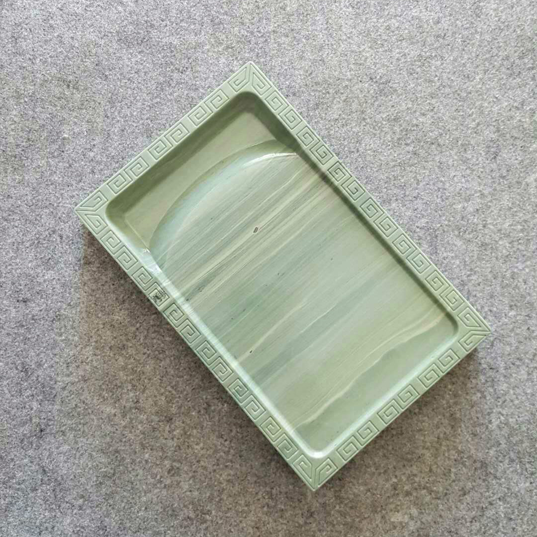 Inkstone material inkstone plate Songhua inkstone 8 inch Old Pit green brush silk student calligraphy painting practical inkstone new product