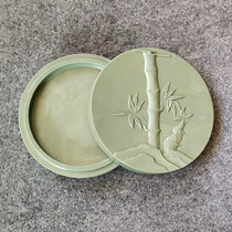 Yan Yantai Pine Flower Stone Pine Flower Stone Belt Cover Round Stone Authentic Old Pit Natural Rough Pine Flower Stone Practical Ink Cartridge