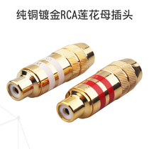 Fever RCA Lotus female head pure copper gold plated welding AV plug audio and video cable extension RCA female connector